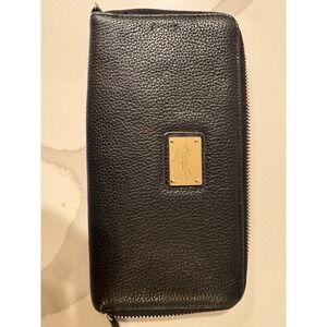 Kenneth Cole New York Black Leather Womens Clutch Wallet